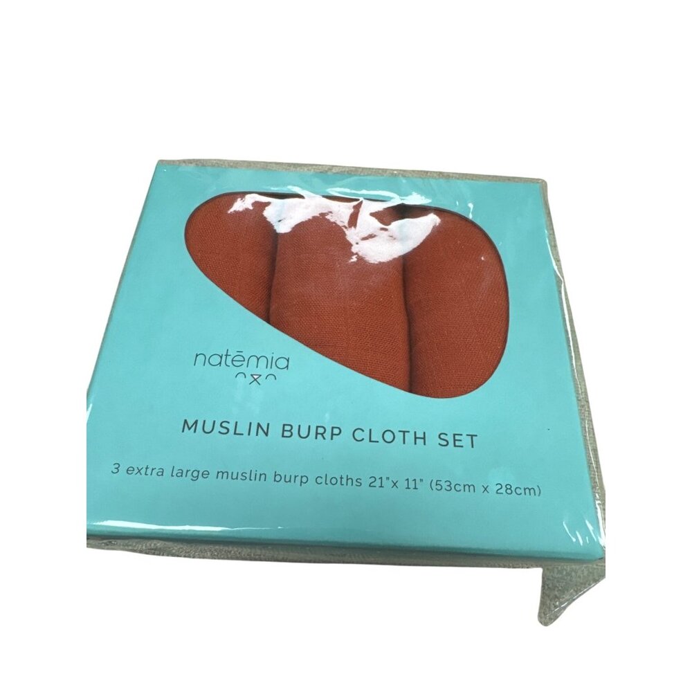 Natemia Extra Large Muslin Burp Cloth Set 3-Pack 21"x11" SKU 7193